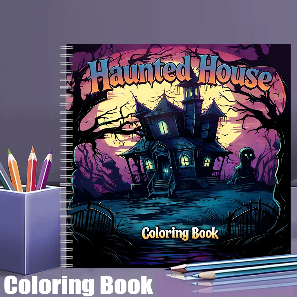 School Supplies - Haunted House Coloring Book for Adults,