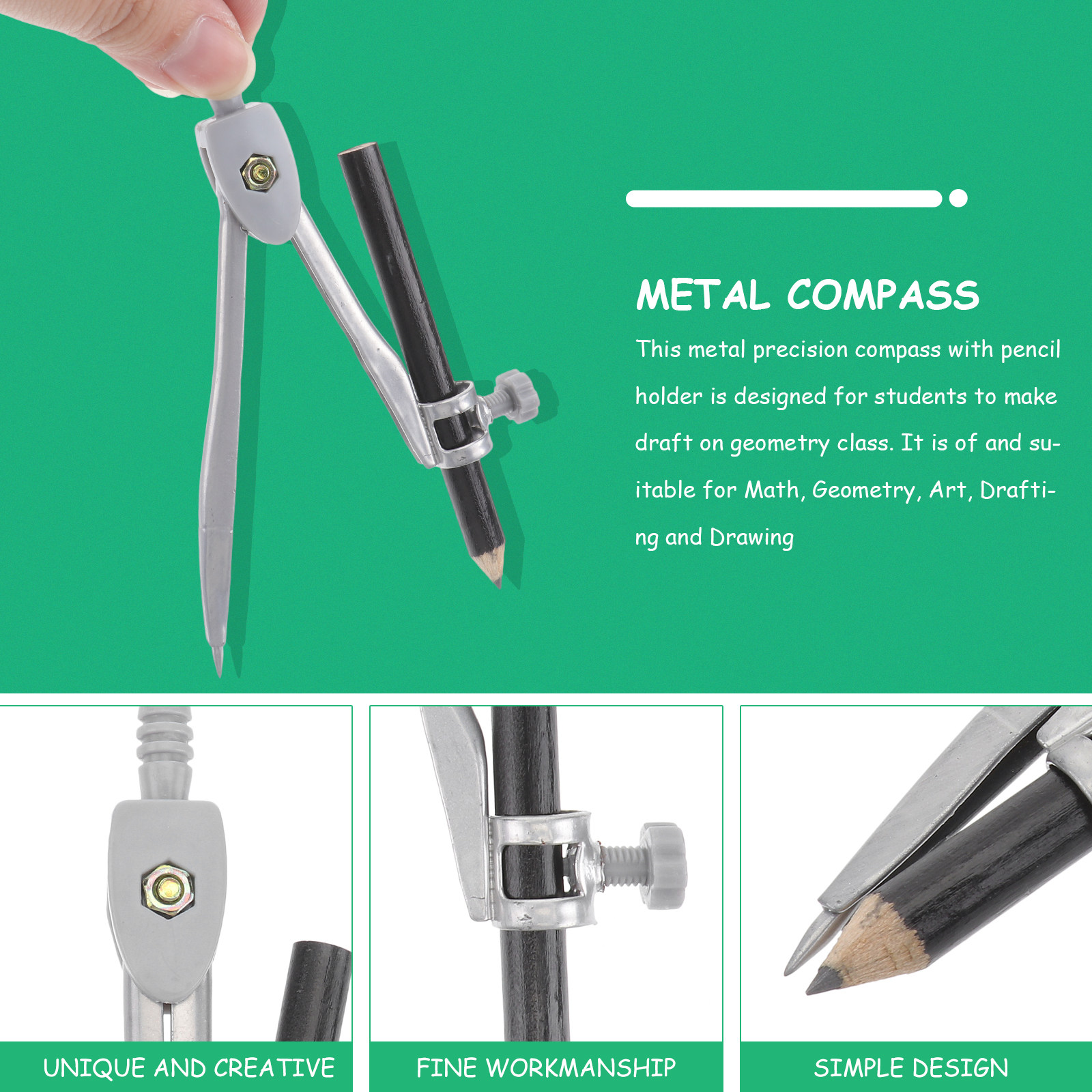 Professional Compass Metal Com - Math Geometry Set With Compass recension och pris