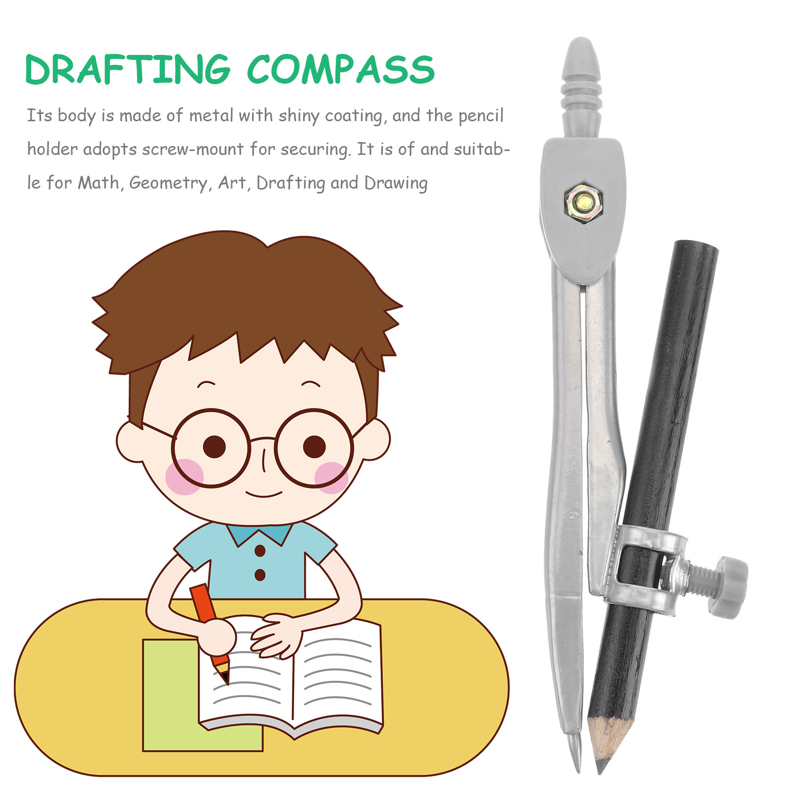Professional Compass Metal Com - Math Geometry Set With Compass recension och pris