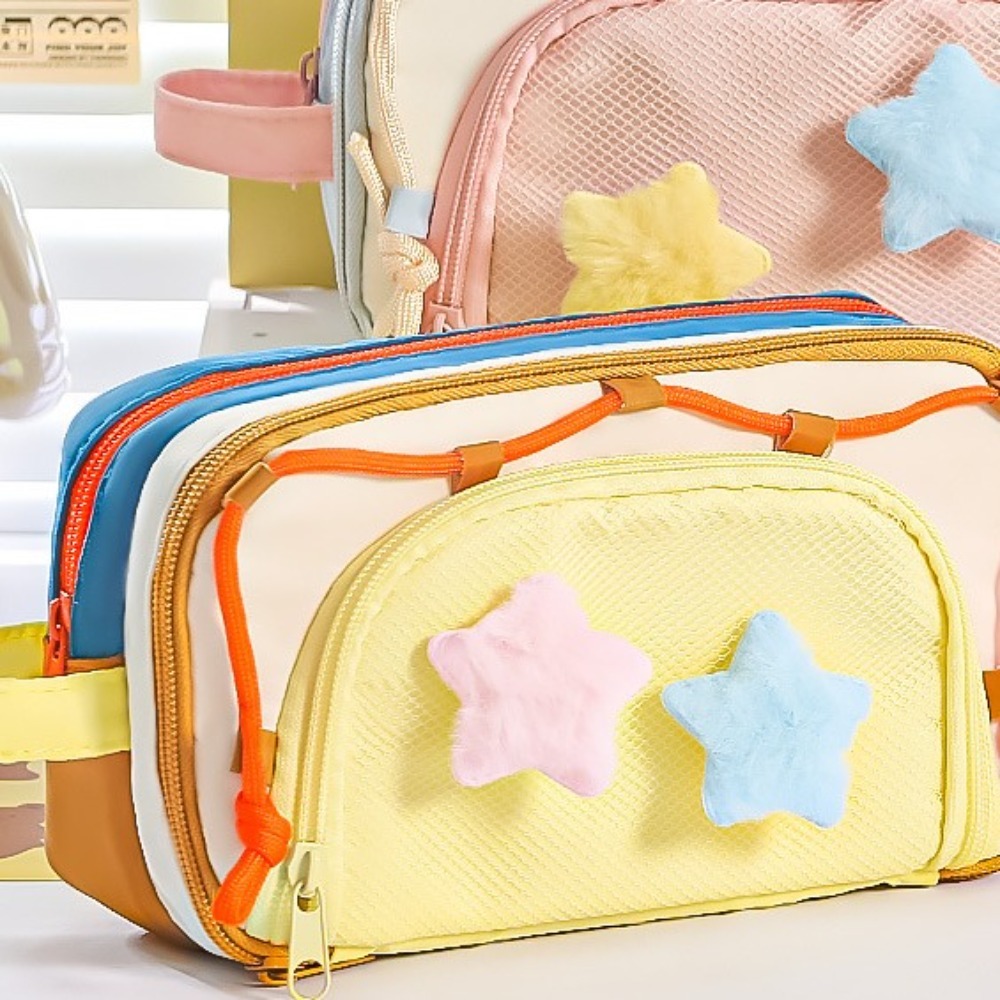7 Multilayer Y2K Star Statione - Aesthetic Large Pencil Case Pouch recension och pris