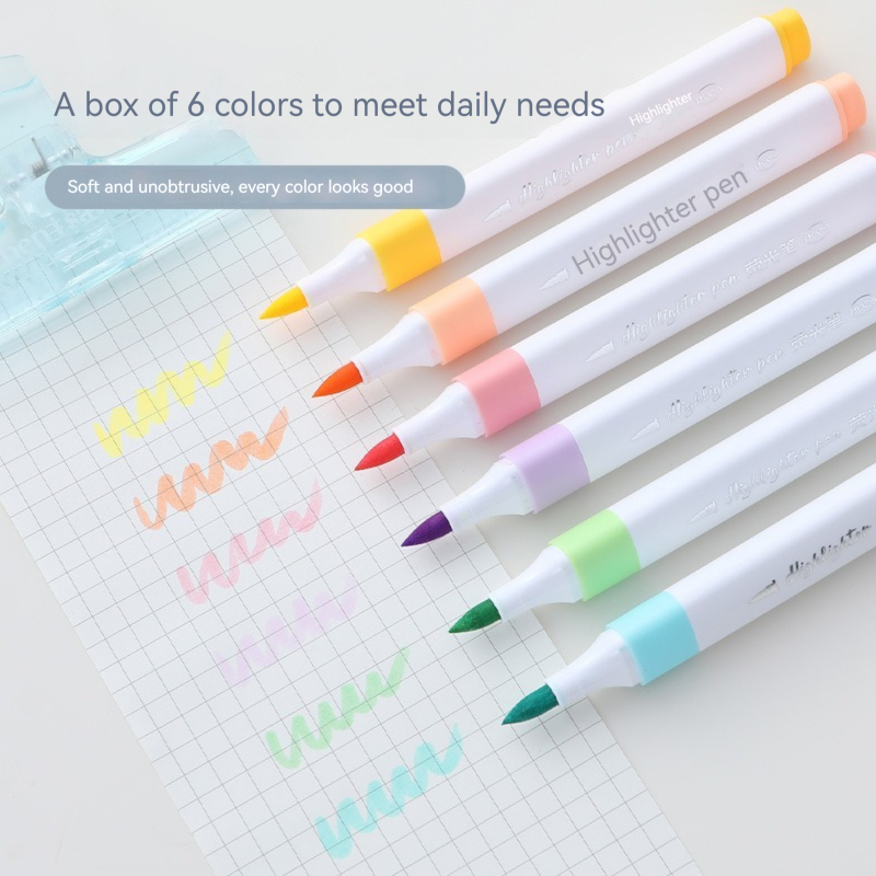 6 Colors Pastel Color Highligh - Pastel Highlighter Set Double Ended recension och pris