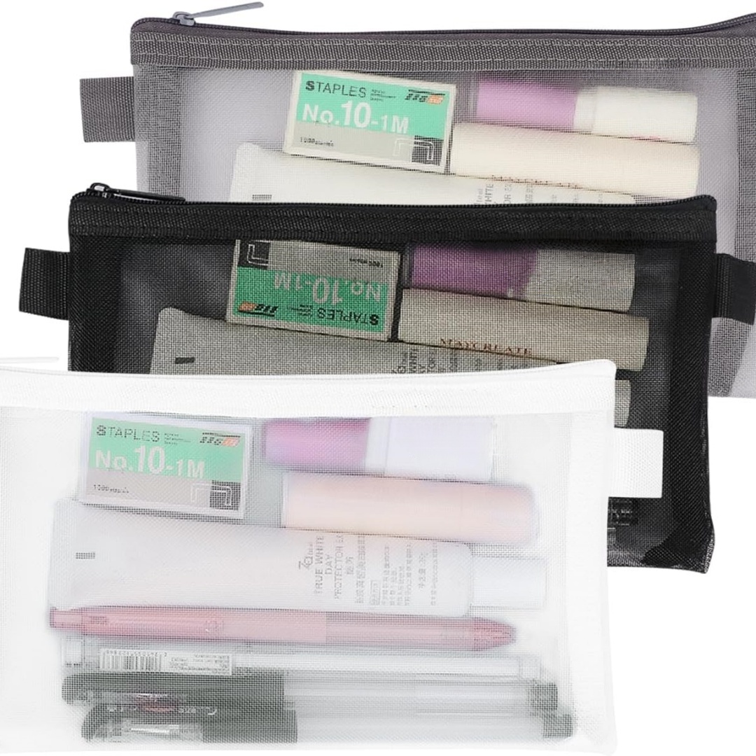 Portable Office Stationery Pou - Clear Mesh Pencil Pouch For Exam recension och pris