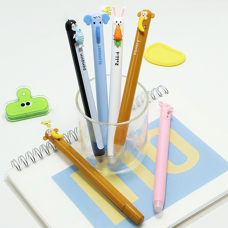 6 Pack Cute Cartoon Animal Ret - Retractable Eraser Pen Click recension och pris