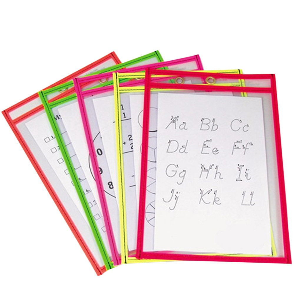 10Pcs Dry Erase Pockets Clear  - Writing Tools recension och pris